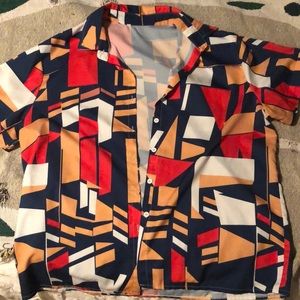 Funky retro button down shirt